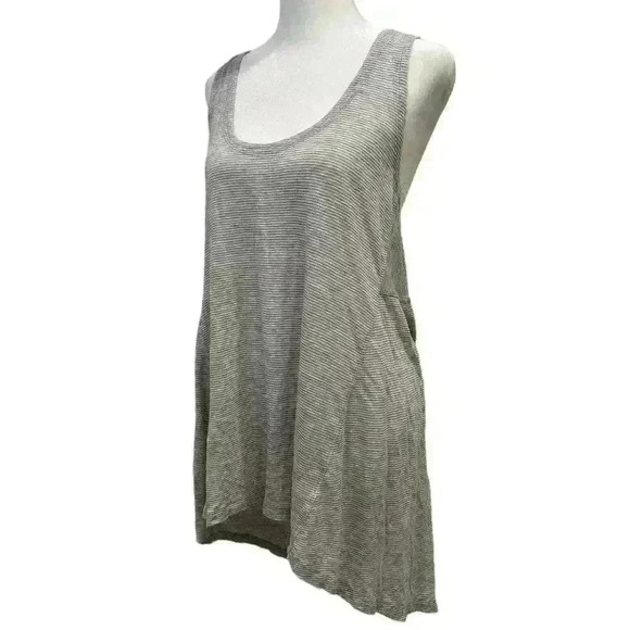 EILEEN FISHER STRIPED LINEN RACE BACK TANK TOP SIZE M - Picture 3 of 10